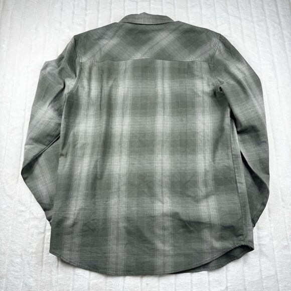 Bylt Trestles Flannel Shirt Mens Large Green Plaid Double Pocket Embroidery Logo - Picture 2 of 12